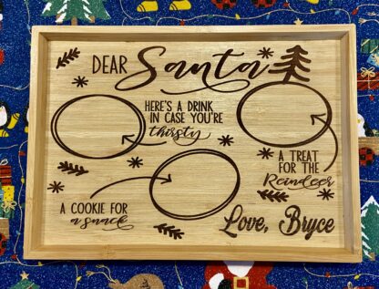 "Dear Santa" Bamboo Cookie Tray - Image 2