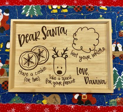 "Dear Santa" Bamboo Cookie Tray